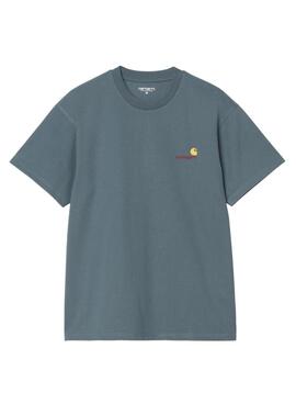 T-Shirt Carhartt American Script blau für Herren
