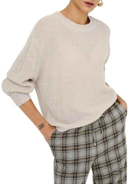 Pullover Only Milouz beige für Damen.