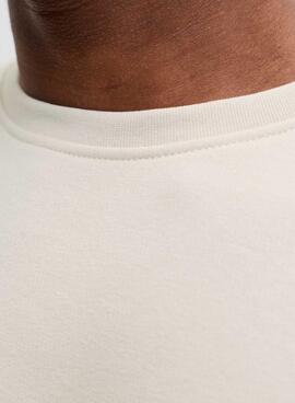 Sweatshirt Jack and Jones Devin in gebrochenem Weiß für Herren