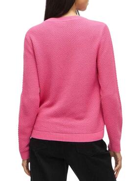 Vila Vidalo-Damenpullover in Fuchsia-Rosa.