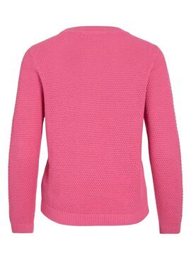 Vila Vidalo-Damenpullover in Fuchsia-Rosa.