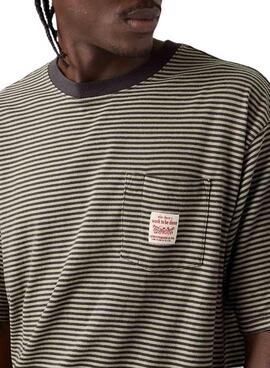 Levis Worker Streifen T-Shirt in Grün für Herren