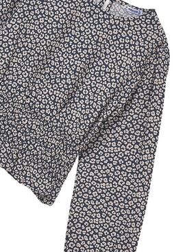 Bluse Mayoral in Marineblau und Beige für Mädchen.