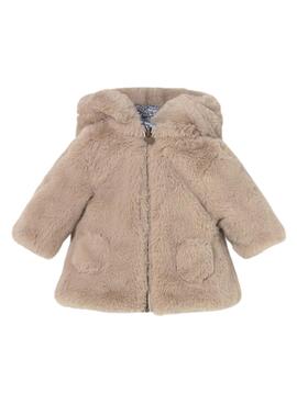 Umkehrbarer Mantel von Mayoral mit blauem Tierdruck für Babys.