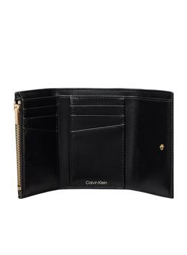 Brieftasche Calvin Klein Jeans Emblem schwarz für Damen.
