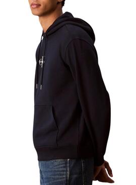 Kapuzenpullover Calvin Klein Jeans Micro Monolog blau für Herren.