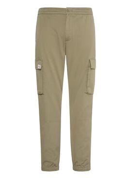Hose Cargo Calvin Klein Jeans Elastisches Twill Vintage Grün für Herren