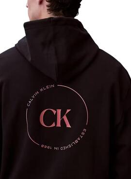 Sudadera Calvin Klein Jeans Circle schwarz für Herren