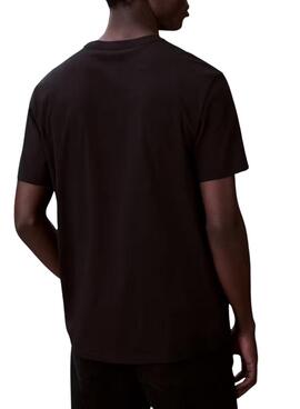 T-shirt Calvin Klein Jeans Micro Monolog schwarz für Herren.