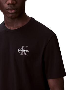 T-shirt Calvin Klein Jeans Micro Monolog schwarz für Herren.