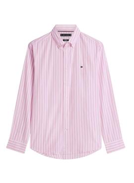 Hemd Tommy Hilfiger rosa und weiß gestreift für Herren