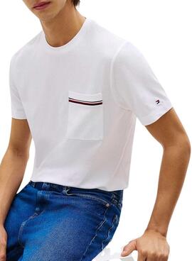 T-Shirt mit weißer Tommy Hilfiger-Tasche für herren