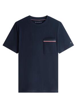 T-Shirt mit Tasche von Tommy Hilfiger in Marineblau für Herren.