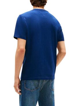 Basisches blaues Tommy Hilfiger-T-Shirt für Herren.