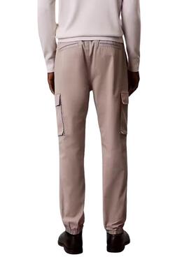 Hose Cargo Calvin Klein Jeans Elastic Twill in Vintage-Khaki für Herren.