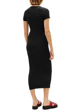 Kleid Tommy Jeans Script schwarz für Damen