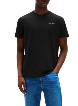 T-shirt Tommy Jeans Linear Chest Schwarz für Herren