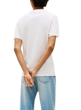 T-Shirt Tommy Jeans Linear Logo weiß für Herren