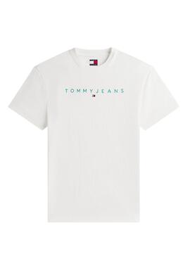 T-Shirt Tommy Jeans Linear Logo weiß für Herren