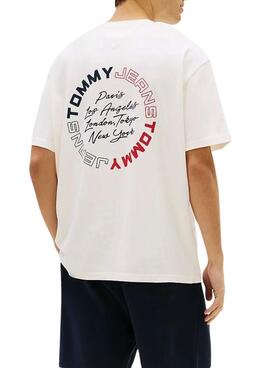 T-Shirt Tommy Jeans Circle weiß für Herren