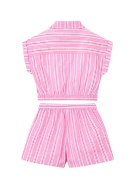 Kinderanzug in rosa Streifen von Mayoral.