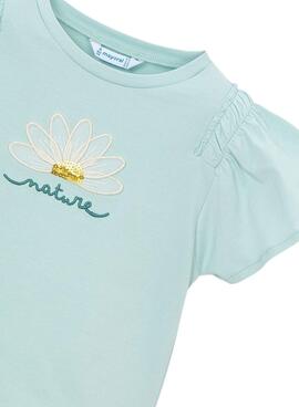 T-Shirt Mayoral Nature türkisblau für Mädchen.