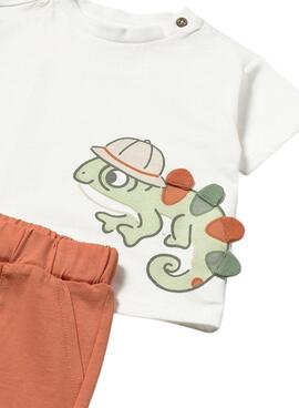 Set Mayoral Chamäleon weiß und orange für Babys