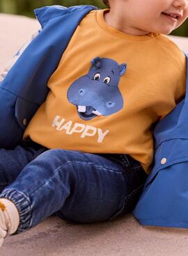 Kapuzenpullover Mayoral Happy Hipo orange für Baby