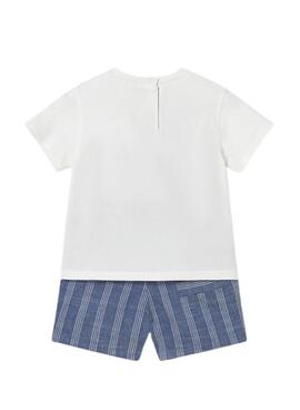Mayoral Set in Weiß und Blau für Babys.