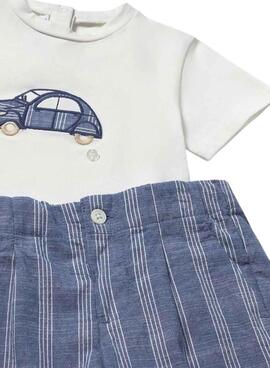 Mayoral Set in Weiß und Blau für Babys.