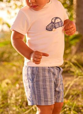 Mayoral Set in Weiß und Blau für Babys.