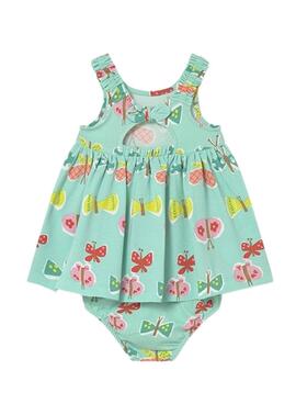 Kleid Mayoral mit türkisblauen Schmetterlingen für Baby