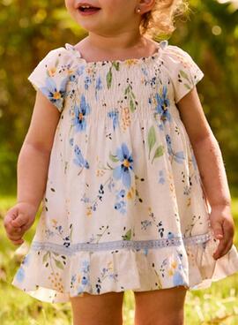 Kleid Mayoral Blumen blau für Baby