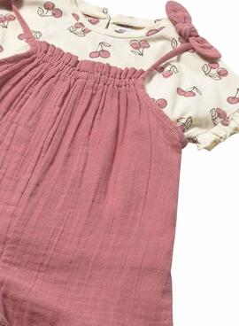 Mayoral-Set mit rosa Latzhose und T-Shirt für Baby
