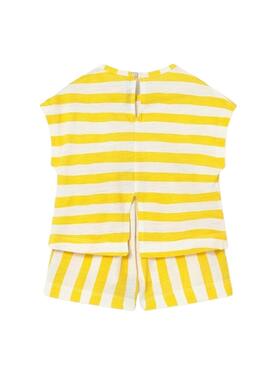 Gelbes und weißes Streifen-Mayoralset für Baby