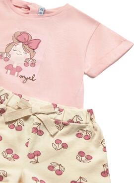 Set Shirt und Shorts Mayoral Pfingstrose Rosa für Babys