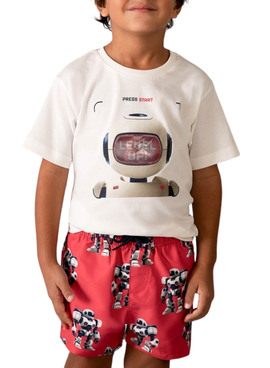 T-shirt Mayoral Robot beige für Jungen