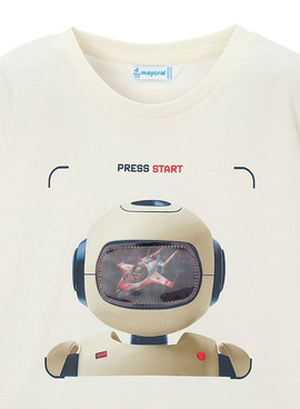 T-shirt Mayoral Robot beige für Jungen