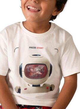T-shirt Mayoral Robot beige für Jungen