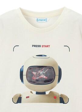 T-shirt Mayoral Robot beige für Jungen