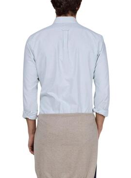 Hemd El Ganso Yale grün und weiß gestreift für Herren.