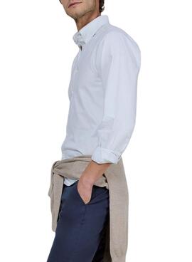 Hemd El Ganso Yale grün und weiß gestreift für Herren.