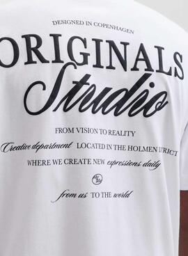 T-Shirt Jack and Jones Norrebro weiß für Herren