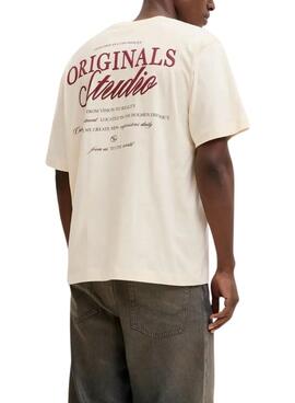 T-Shirt Jack and Jones Norrebro beige für Herren.