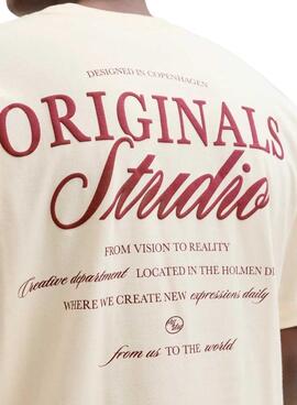 T-Shirt Jack and Jones Norrebro beige für Herren.