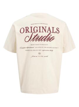 T-Shirt Jack and Jones Norrebro beige für Herren.