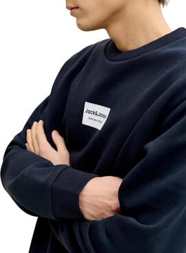 Sweatshirt Jack and Jones Frank in navy blue for Herren.