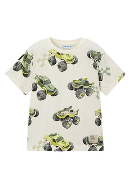 T-Shirt Mayoral Autos weiß für Jungen