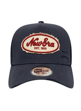Kappe New Era Canvas Distressed 9FORTY Marineblau für Herren und Damen.