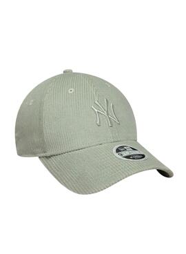 Kappe New Era Cord New York Yankees 9FORTY hellgrün für Damen